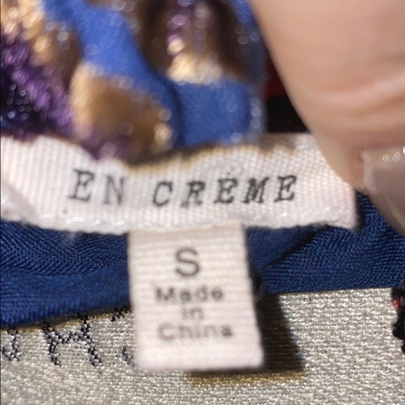 EN CREME navy floral dress with sheer lining SMALL​ - Picture 6 of 12